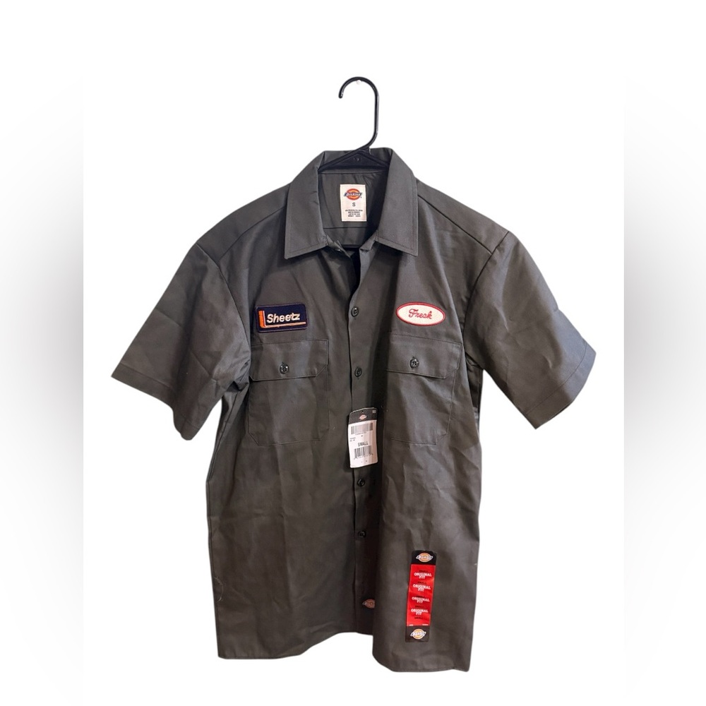 Sheetz Dickies Charcoal Casual Button Down Shirt- mechanic style